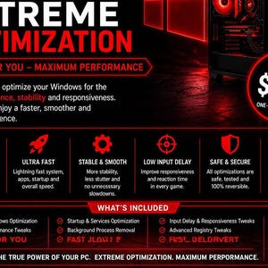 Windows 10 och 11 PC Optimeringspaket - JhonnyTweaks för spel, öka FPS och eliminera input lagg