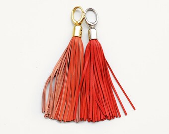 Leather Tassels, Orange long tassel