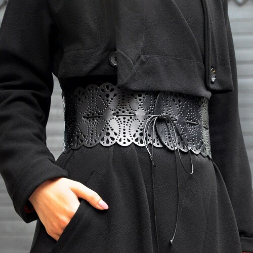 womens black waist belt