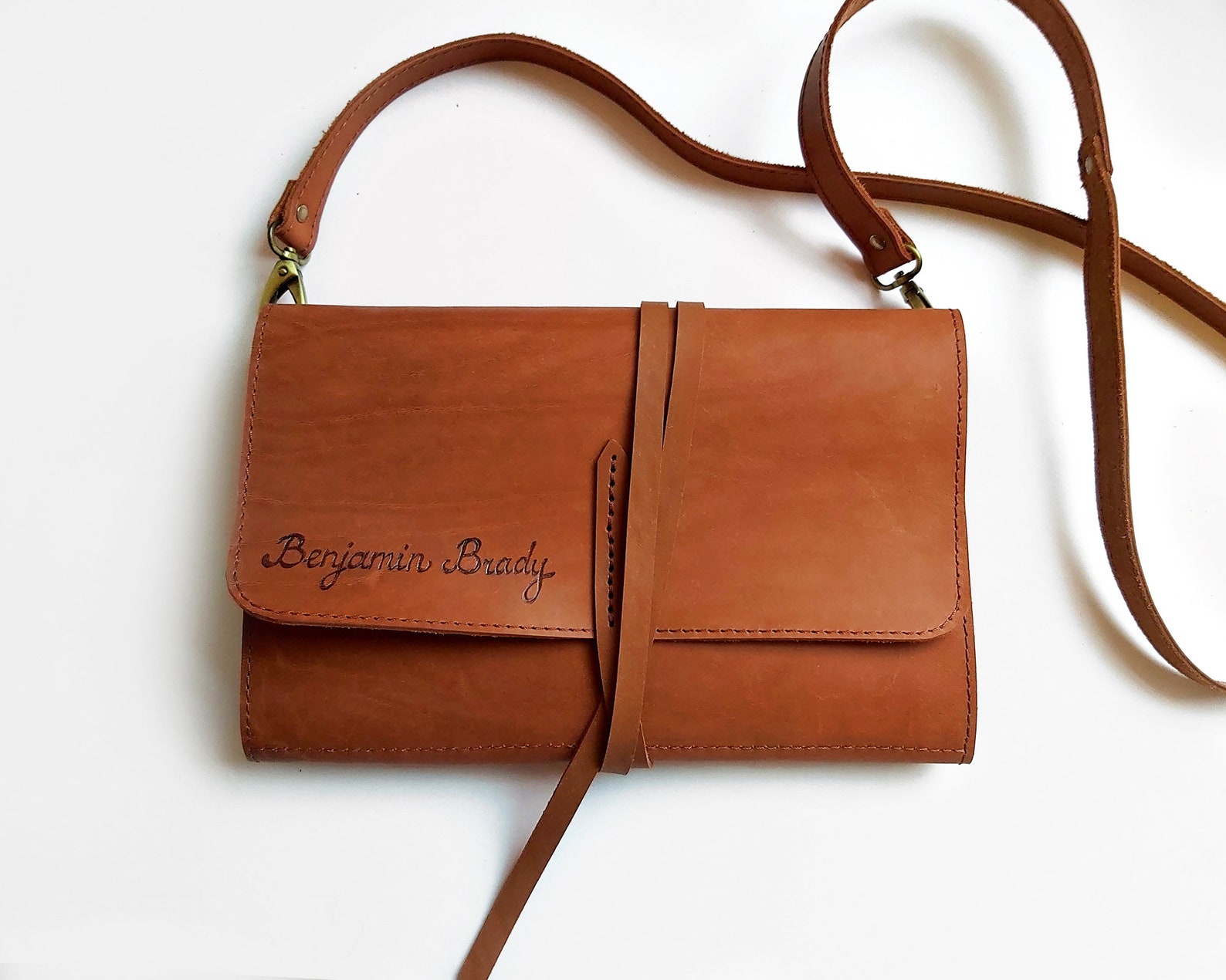 Leather Sketchbook Case With Pen Holder and Cross Body Strap Etsy