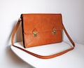 Handmade A4 leather sketchbook case , Personalized crossbody art journal, Leather artist portfolio product logo