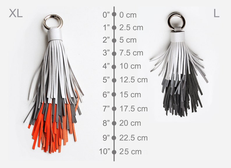 Ombre Leather Tassel Keychain in Purple Tones. Large Tassel Etsy