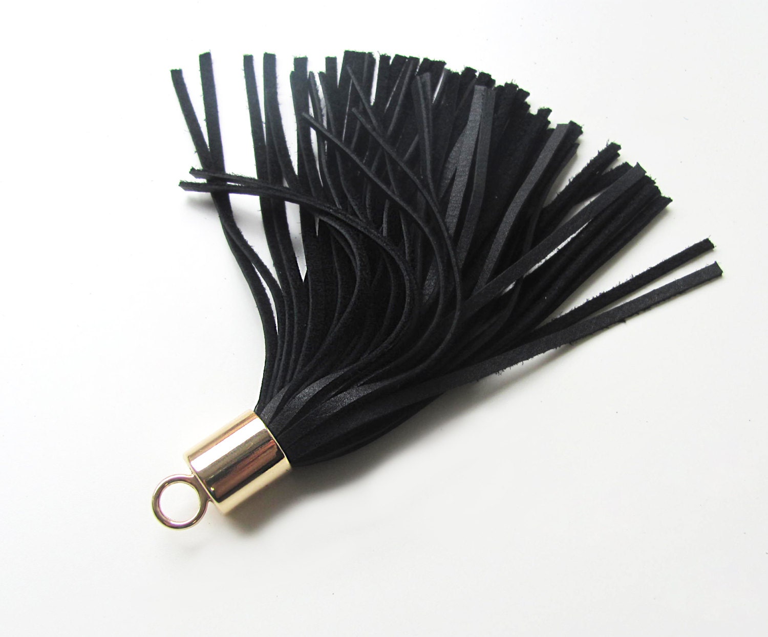 Leather Tassel Black tassel Tassel necklace Etsy