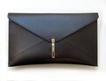 Leather envelope clutch bag, Handmade black clutch for women product logo