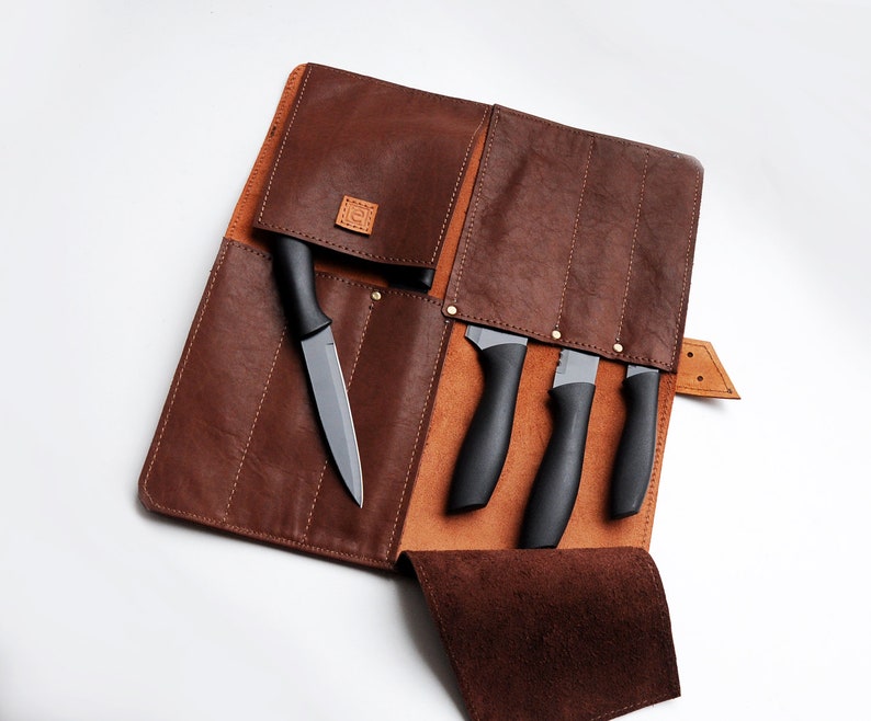 Leather Chef Knife Case Personalized Knife Roll Etsy
