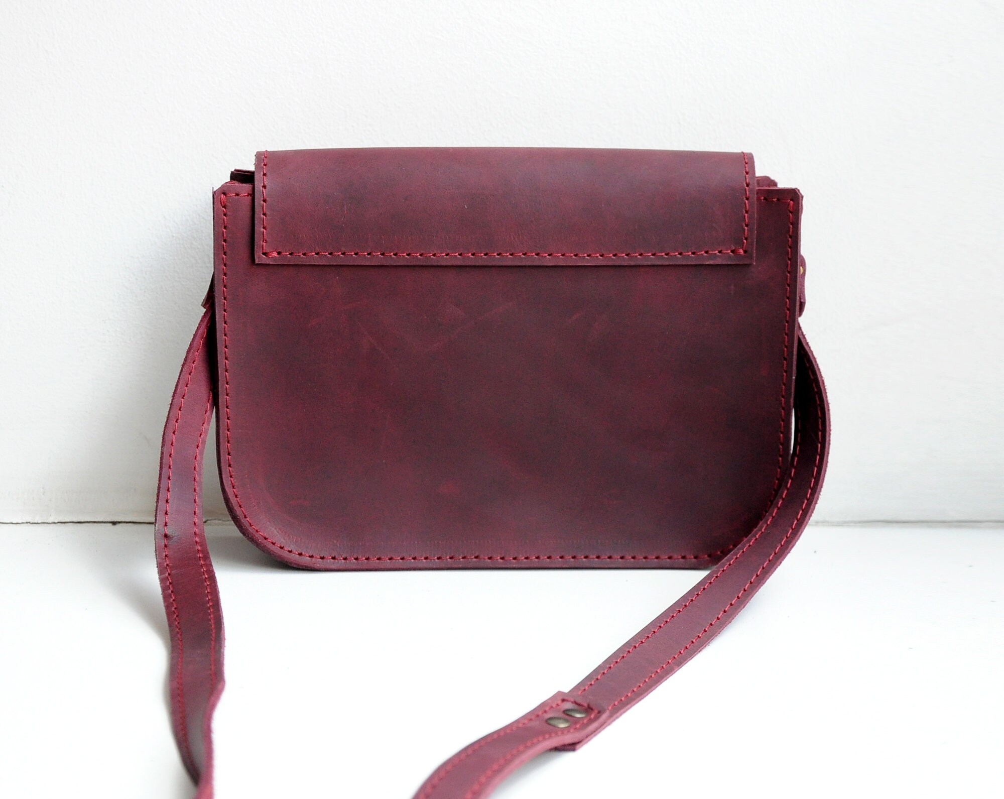 Leather Crossbody Bag Burgundy Cross Body Purse Messenger Etsy