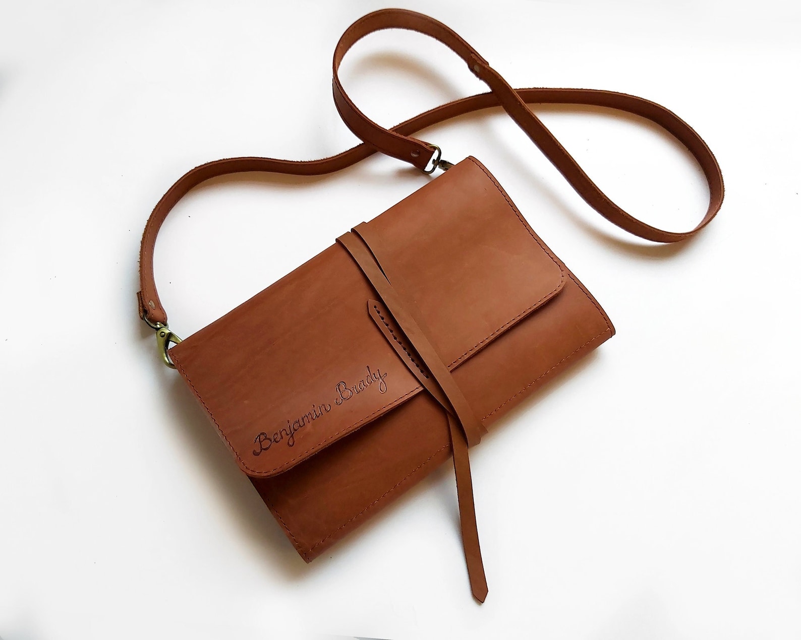 Leather Sketchbook Case With Pen Holder and Cross Body Strap Etsy