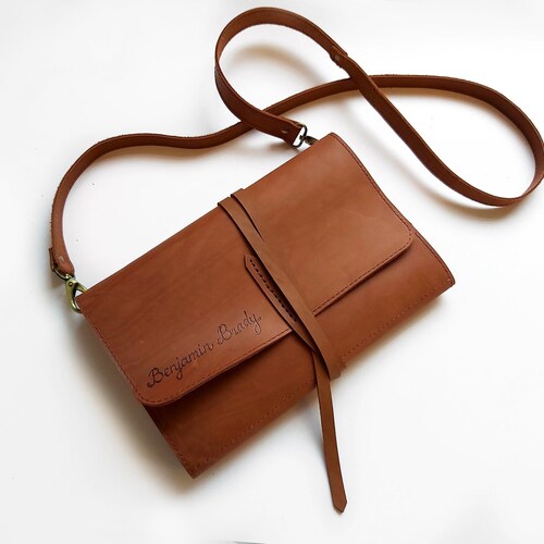 Leather Art Journal With Pen Holder and Cross Body Strap Etsy