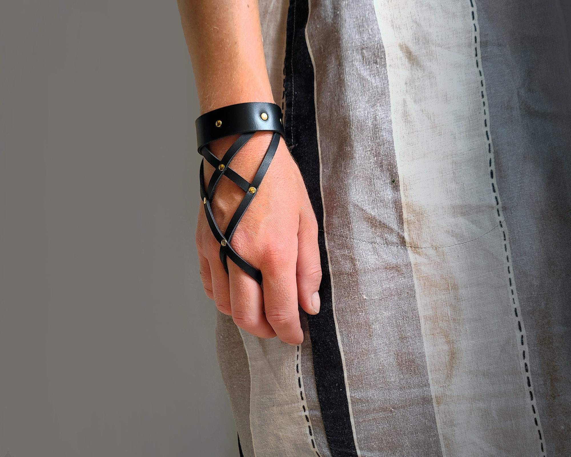 Buy Unisex Leather Bracelet, Handmade Wrist Band, Leather Bracelet, Gift  for Him, Leather Cuff, Personalized Leather Bracelet, Punk-rock Online in  India - Etsy