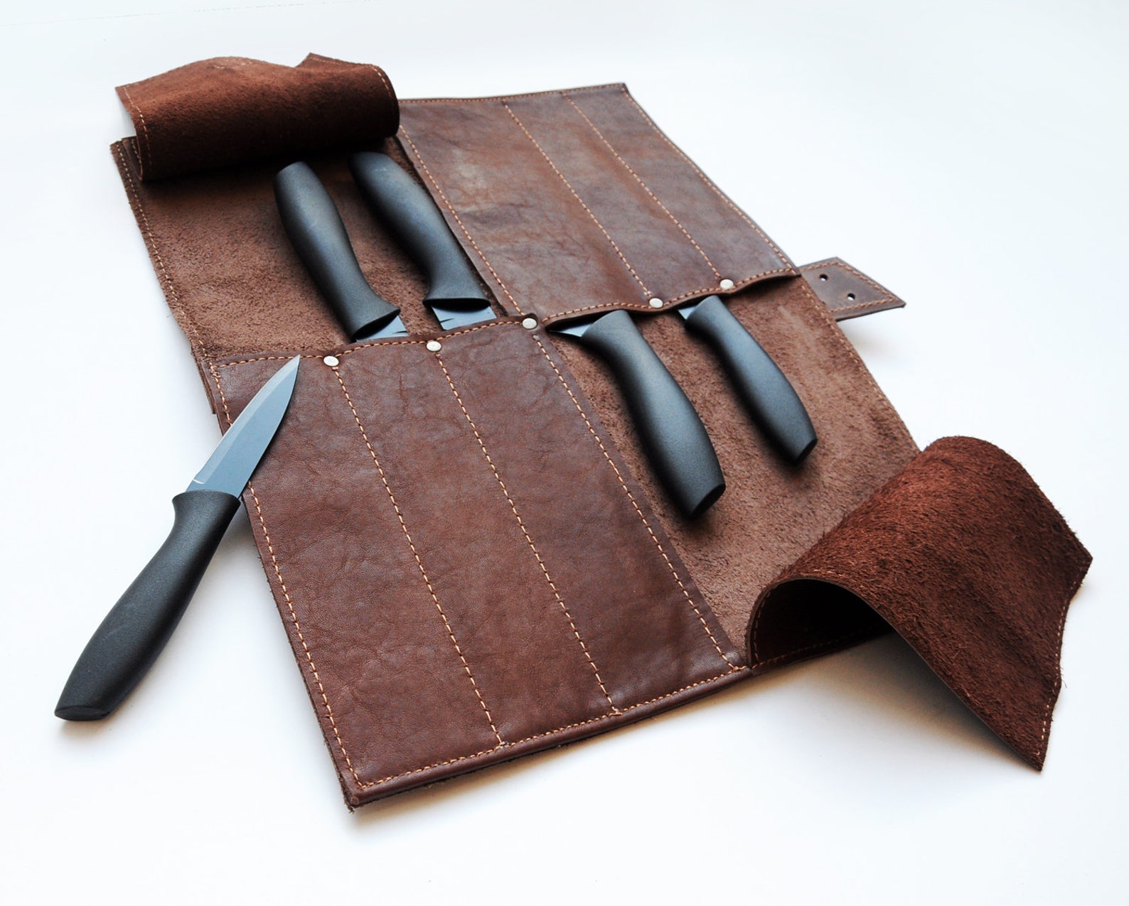Personalized Chef Knife Roll Leather Knife Bag Etsy