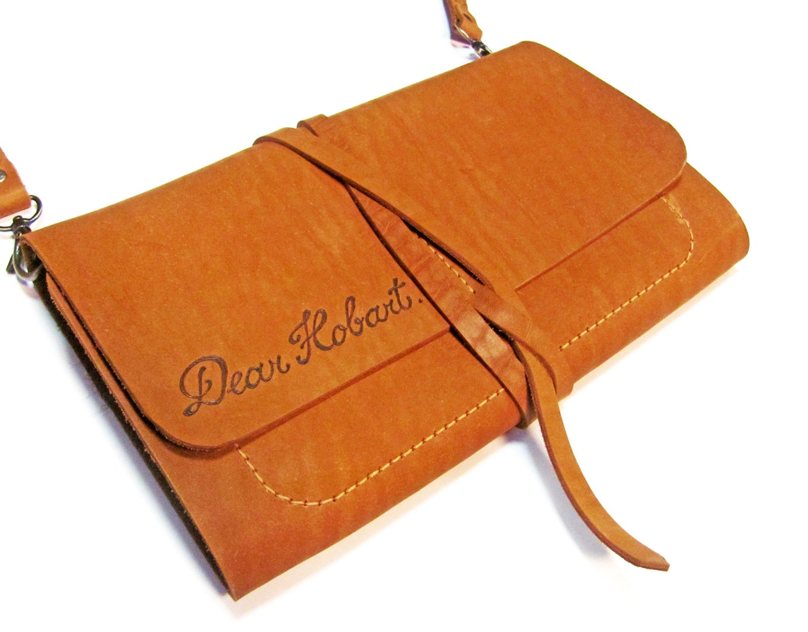 Leather sketchbook case with pen holder and cross body strap Etsy