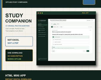 New York Life Insurance Study Companion | 211 Practice Questions | Offline HTML Mini App