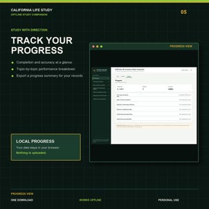 California Life Insurance Study Companion | 211 Practice Questions | Offline HTML Mini App image 5
