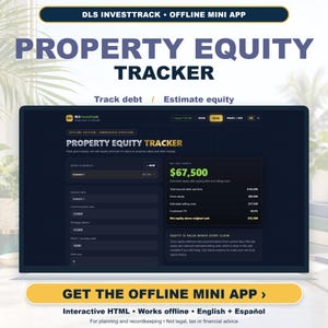 Property Equity Tracker | Real Estate Investor Tool | Bilingual EN ES | Offline HTML | Instant Download