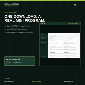 Florida Life Insurance Study Companion | 211 Practice Questions | Offline HTML Mini App | Instant Download image 2