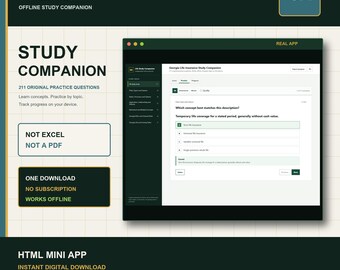 Georgia Life Insurance Study Companion | 211 Practice Questions | Offline HTML Mini App