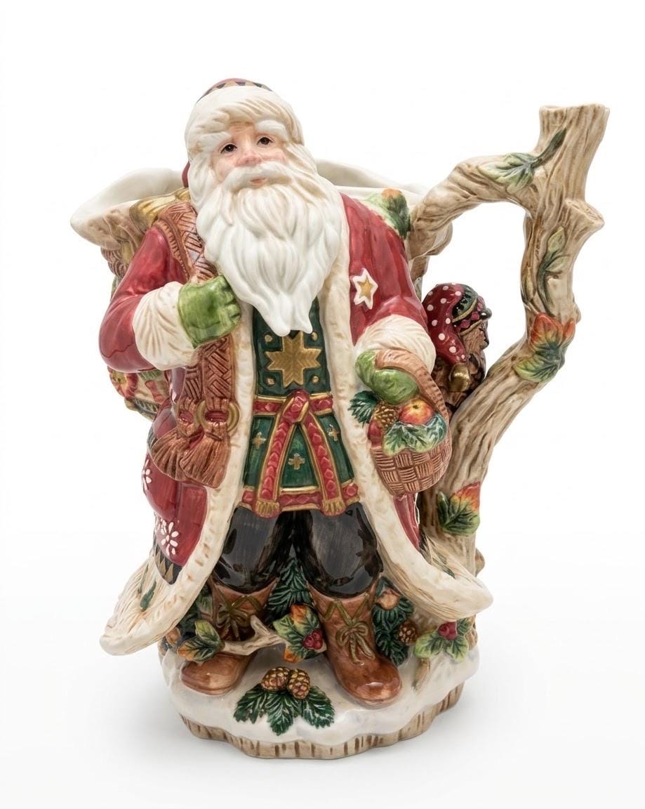 Vintage Ceramic Santa With Bag - Etsy