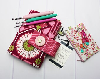 Crochet Hook Storage - Floral Crochet Case - Floral Crochet Roll - Hook Organizer - Crochet Hook Holder - Crochet Hooks - Joel Dewberry
