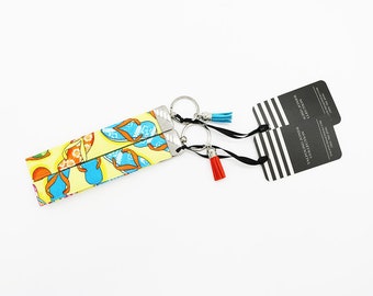 Flip Flop Key Chain, Novelty Summer Fabric, Wristlet Keychain, Wrist Lanyard, Lanyard for Keys, Key Holder, Bracelet Keychain, Key Strap