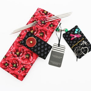 DPN Needle Holder, Flexiflips Knitting Needles, Double Point Needle, Floral Paris Fabric, Circular Needle Case, Needle Storage Case