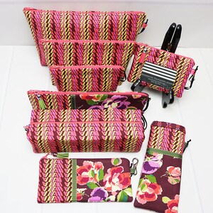 DPN Knitting Needle Case, Burgundy Floral Fabric, Double Point Needle, Sock Knitting Needle, Knitting Needle Holder, DPN Circular Case image 8