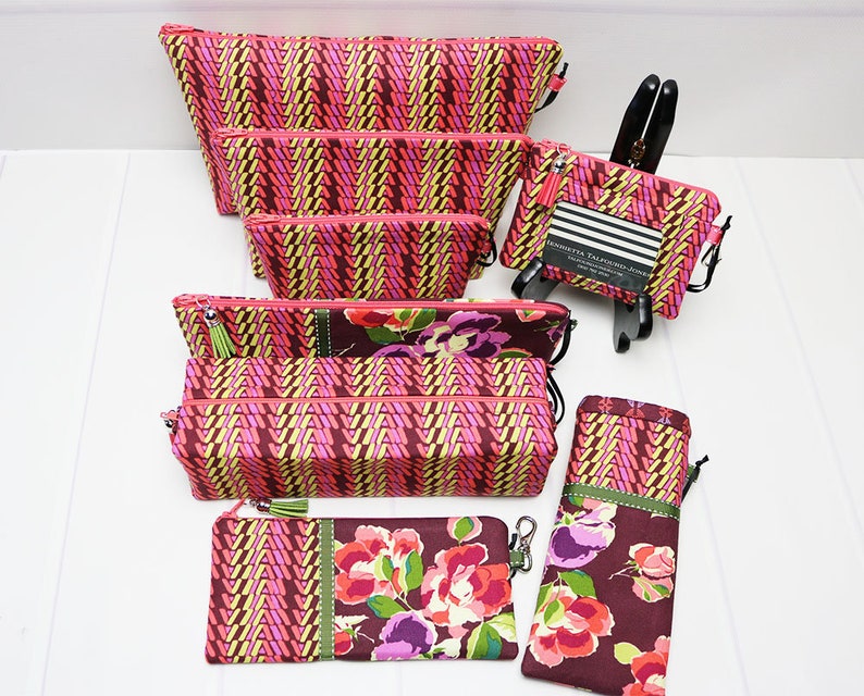 DPN Knitting Needle Case, Burgundy Floral Fabric, Double Point Needle, Sock Knitting Needle, Knitting Needle Holder, DPN Circular Case image 8