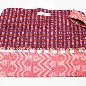 DPN Knitting Needle Case, Burgundy Floral Fabric, Double Point Needle, Sock Knitting Needle, Knitting Needle Holder, DPN Circular Case image 4