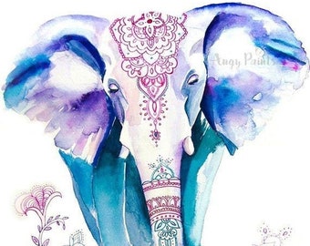 Elephant Painting, Animal Watercolor, Animal Print, Elephant Watercolor, Elephant Art Print, Elephant Print, Elephant Artwork