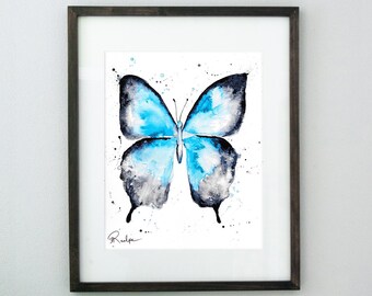 Animal Watercolor Painting, Animal Art Print, Butterfly Art, Butterfly Artwork, Butterfly Watercolor, Butterfly Wall Art, Butterfly Print