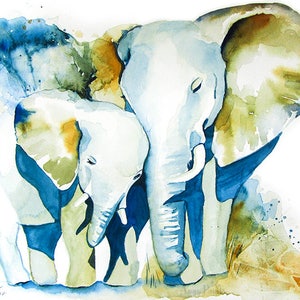 Elephant Painting, Animal Watercolor, Animal Print, Elephant Watercolor, Elephant Art Print, Elephant Print, Elephant Artwork