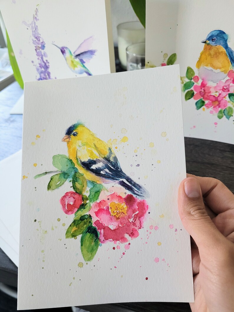 Hand Painted Cards Hand Painted Watercolor Flower Cards Etsy