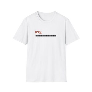 97 % användningsförloppsindikator, rolig AI-t-shirt, programmeringsgåva, terminalstatuslinje, minimalistisk utvecklar-t-shirt