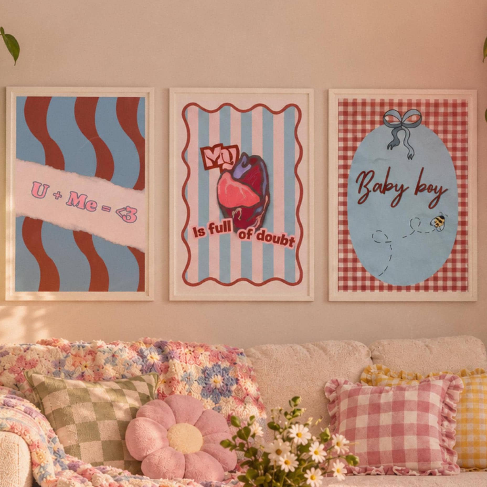 RETRO HEARTBREAK: Original Digital Print TRIO