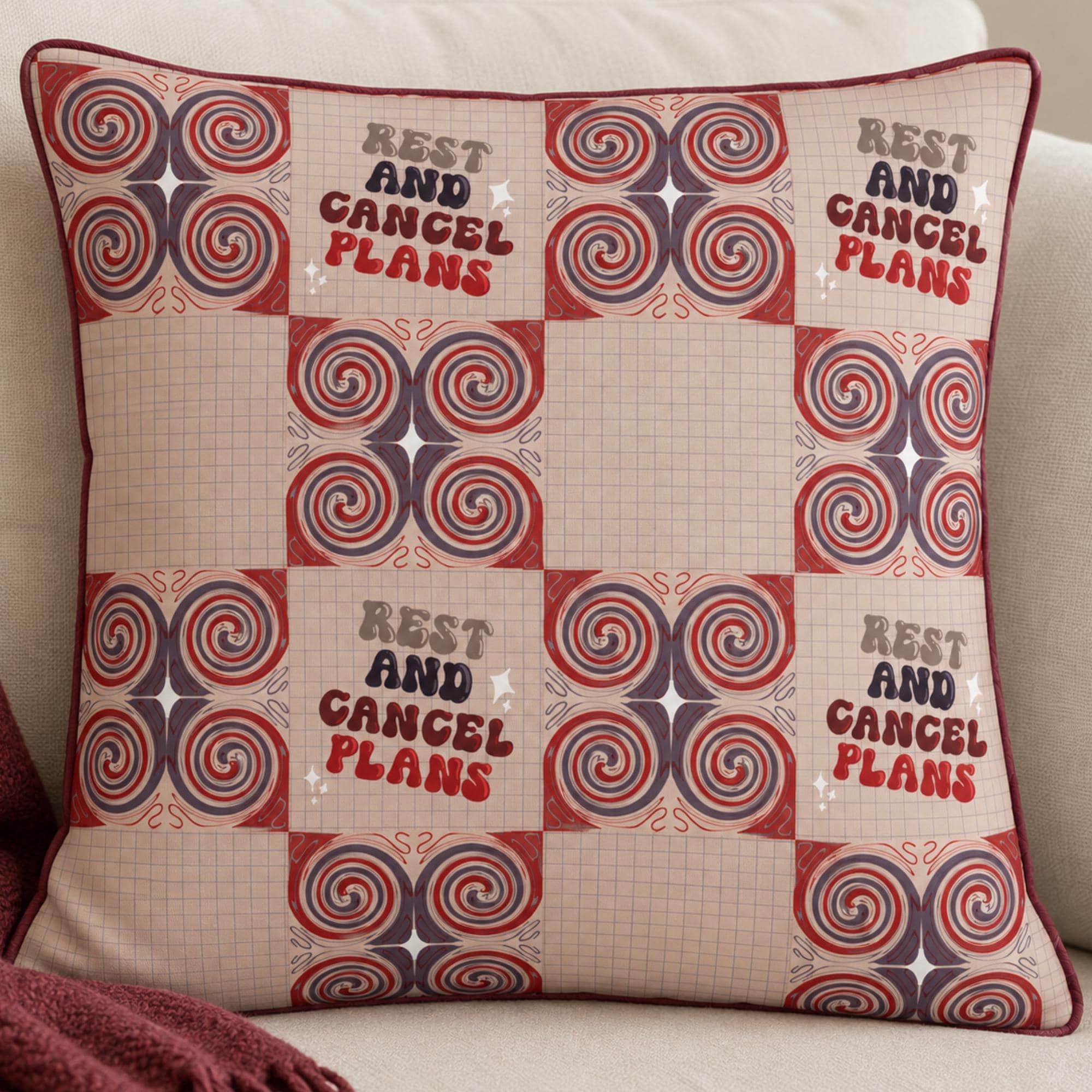 REST AND CANCEL PLANS: Original Seamless Pattern