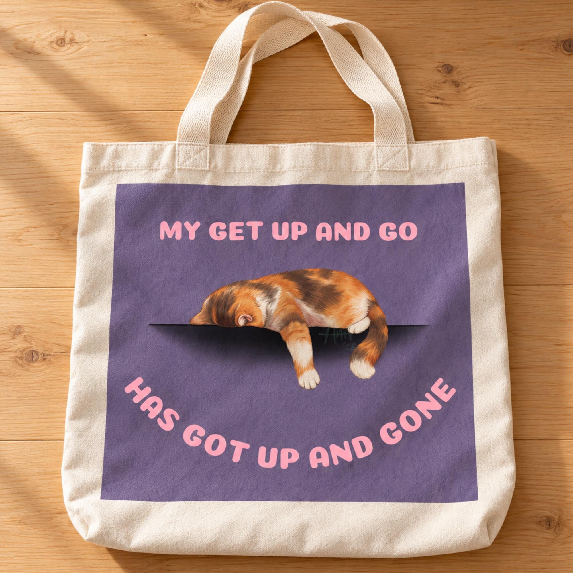 GET UP AND GO CAT: Original Digital Print
