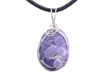 Wire Wrapped Cobra Jasper (dyed) Pendant in Sterling Silver