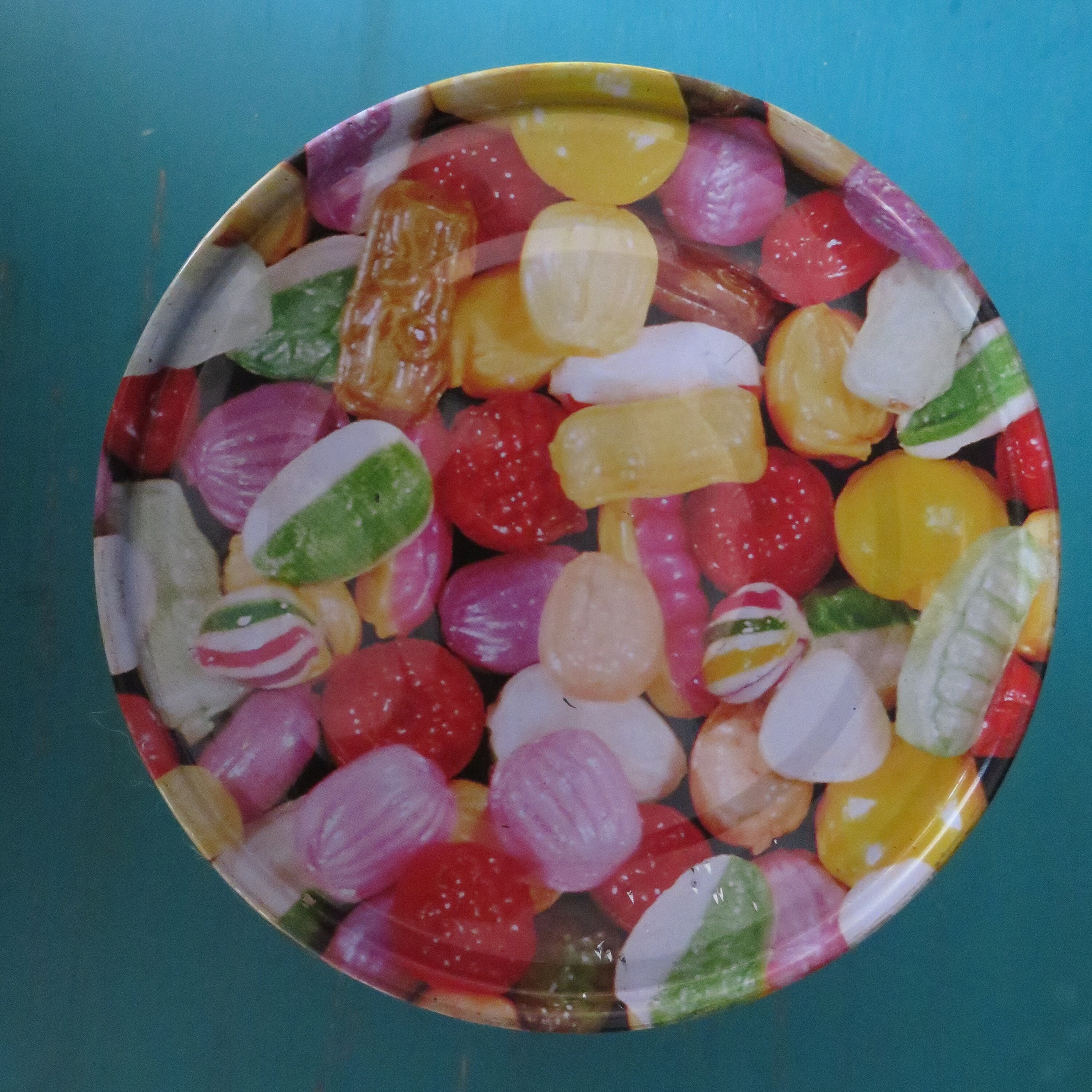 Vintage Cylindrical Hard Candy Design Tin Etsy