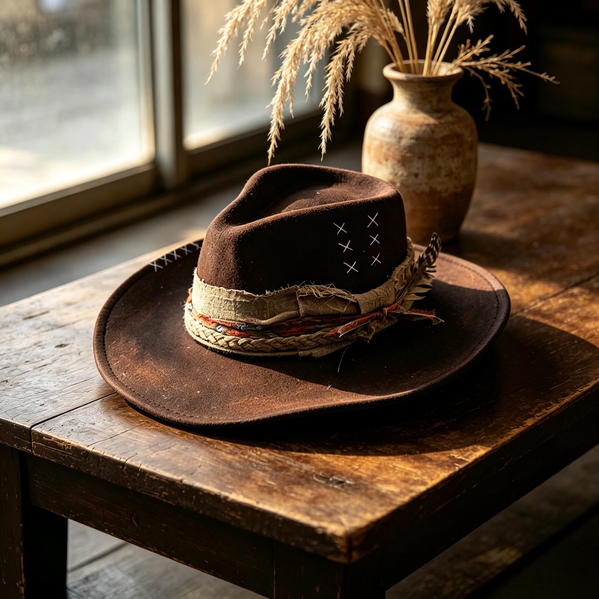 Western Flat Brim Hat - Etsy