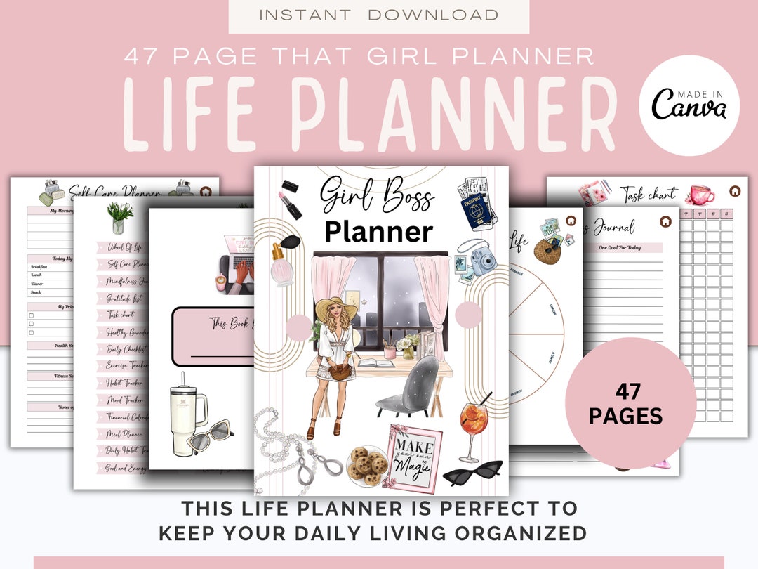 THAT GIRL Planner Digital Girl Boss Planner Daily Weekly Monthly ...