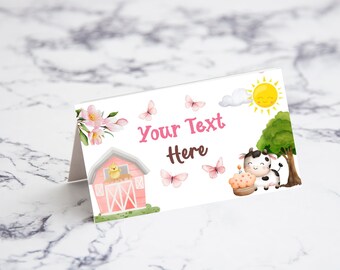 Editable Pink Farm Food Tent, Printable Pink Farm Food Tent, Pink ...