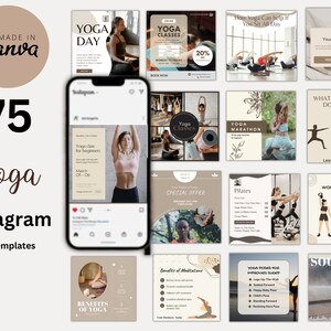 Yoga Instagram Post Templates Yoga Teacher Wellness Coach Pilates ...