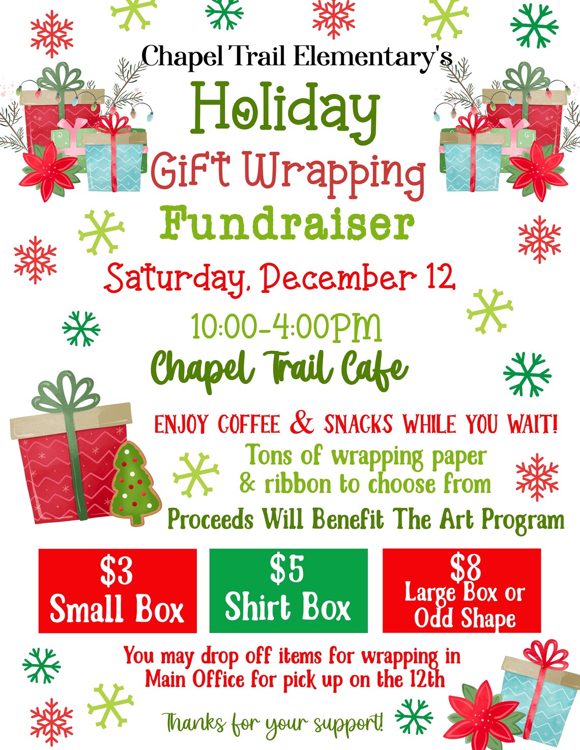 EDITABLE Holiday Gift Wrap Fundraiser Flyer Gift Wrap Etsy