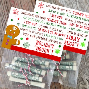 Holiday “dough” Treat Bags & Toppers Christmas Gift Tags Christmas ...