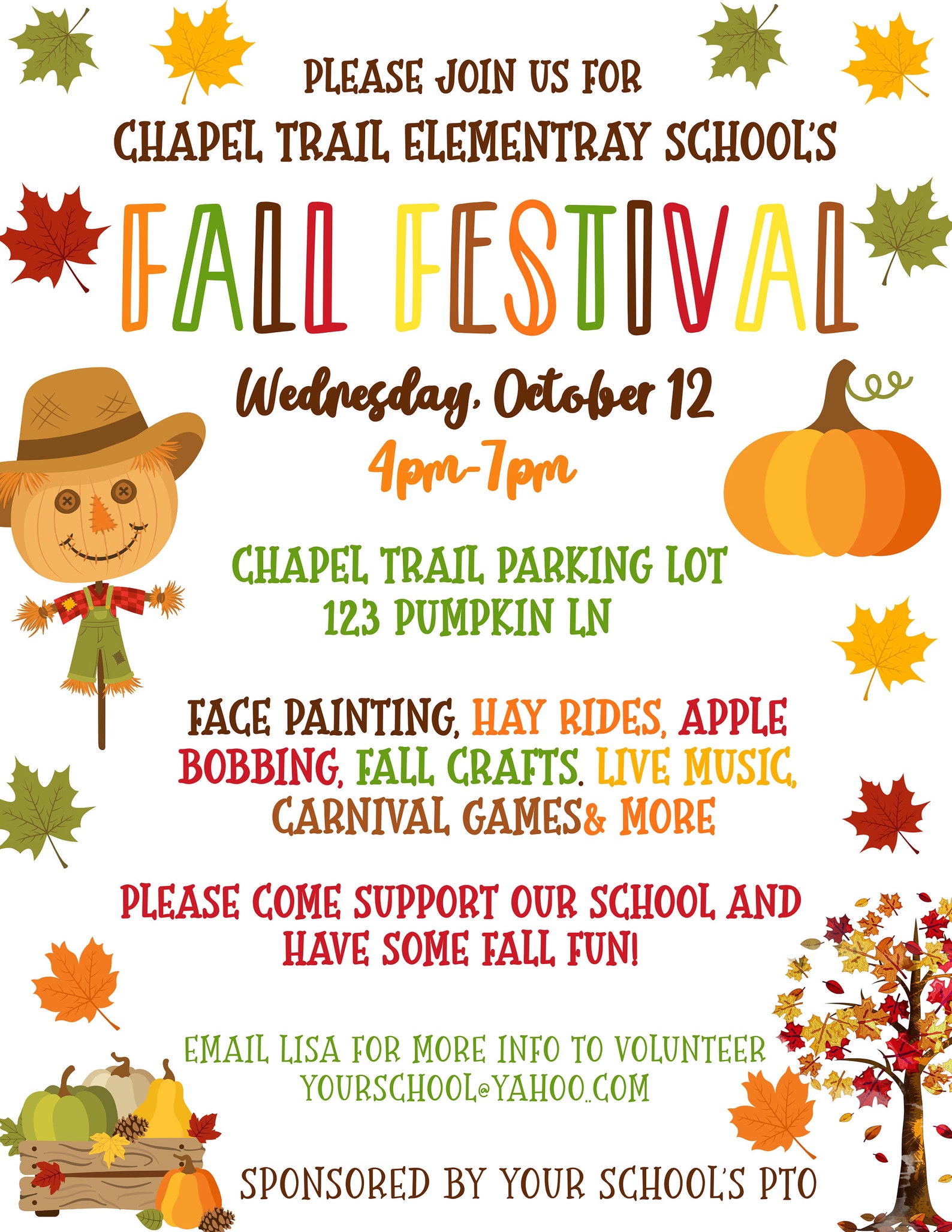 EDITABLE Fall Festival Fall Harvest Flyer Fall Poster - Etsy