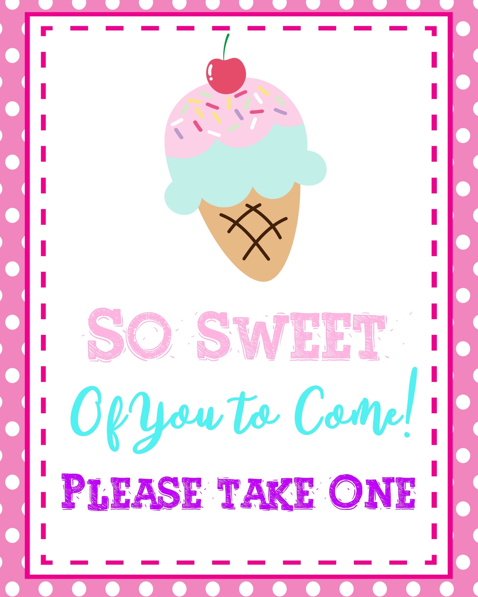 Ice Cream Birthday Party Favors Sign Ice Cream Sign Printable - Etsy