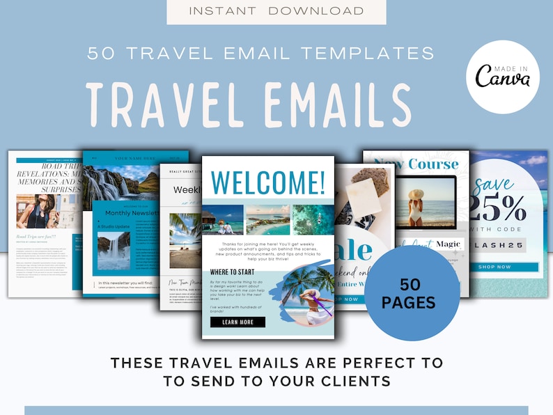 Travel Email Marketing templates Travel Marketing Travel newsletter Travel Agent emails Travel Blogger email Travel Agent Branding Emails imagem 1