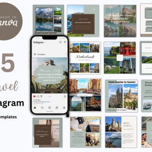 Travel Instagram Templates Travel Agent Instagram Post Travel Blogger Templates Travel Influencer Instagram Vacation Resort Template image 1