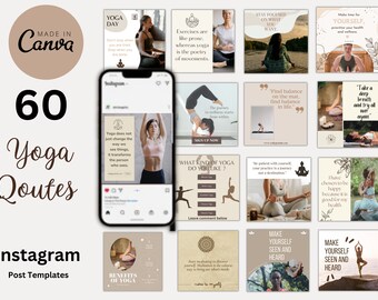 Yoga Quotes Instagram Post Templates Yoga Studio Posts Teacher Pilates Fitness Instagram Influencer Template Yoga Social Media Posts