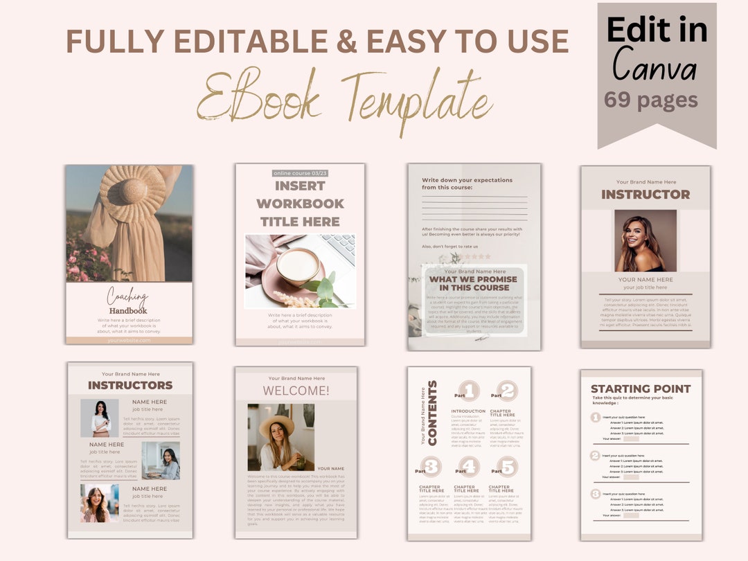 Editable Workbook Template Canva Coaching Ebook Template Lead Magnet ...