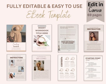 Editable Workbook Template Canva Coaching EBook Template Lead Magnet Course Guide Life Coach Business Marketing Tool Handbook